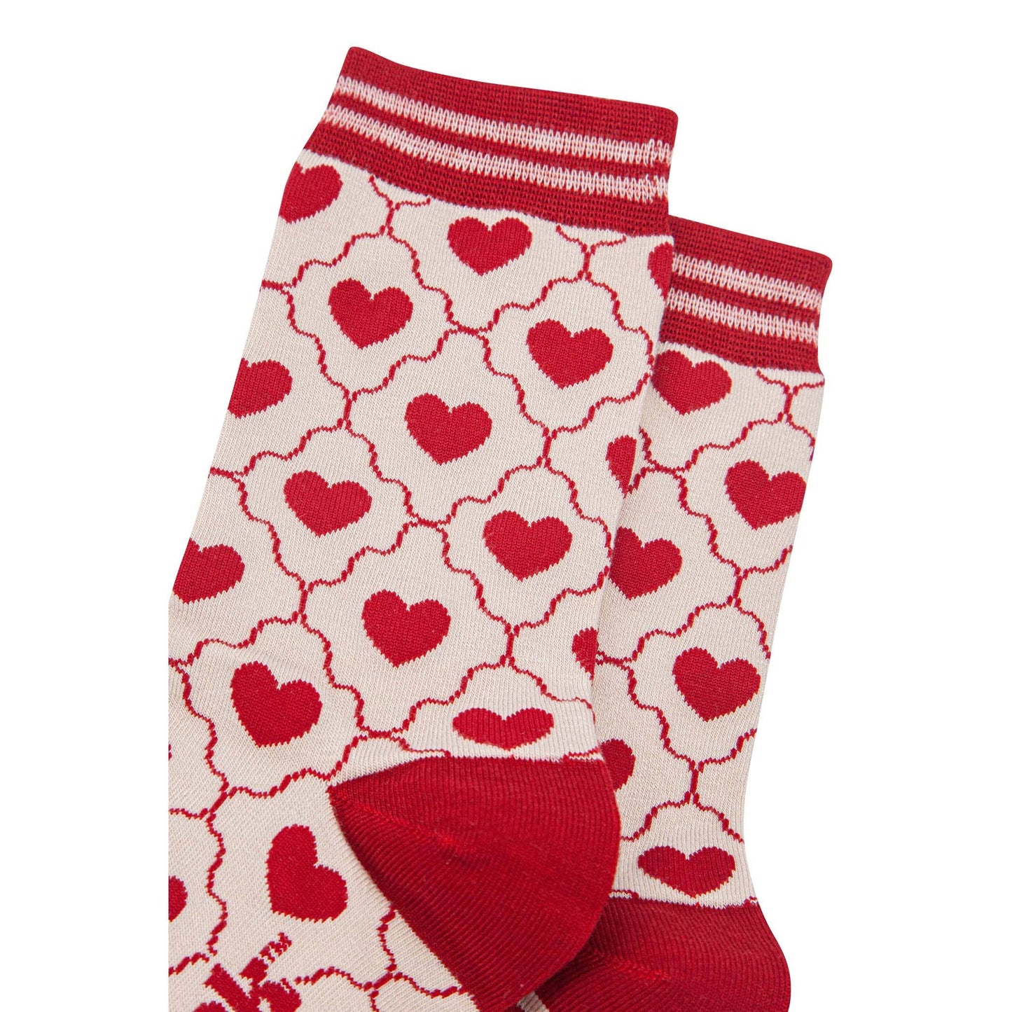 Heart Ribbon Bamboo Crew Socks