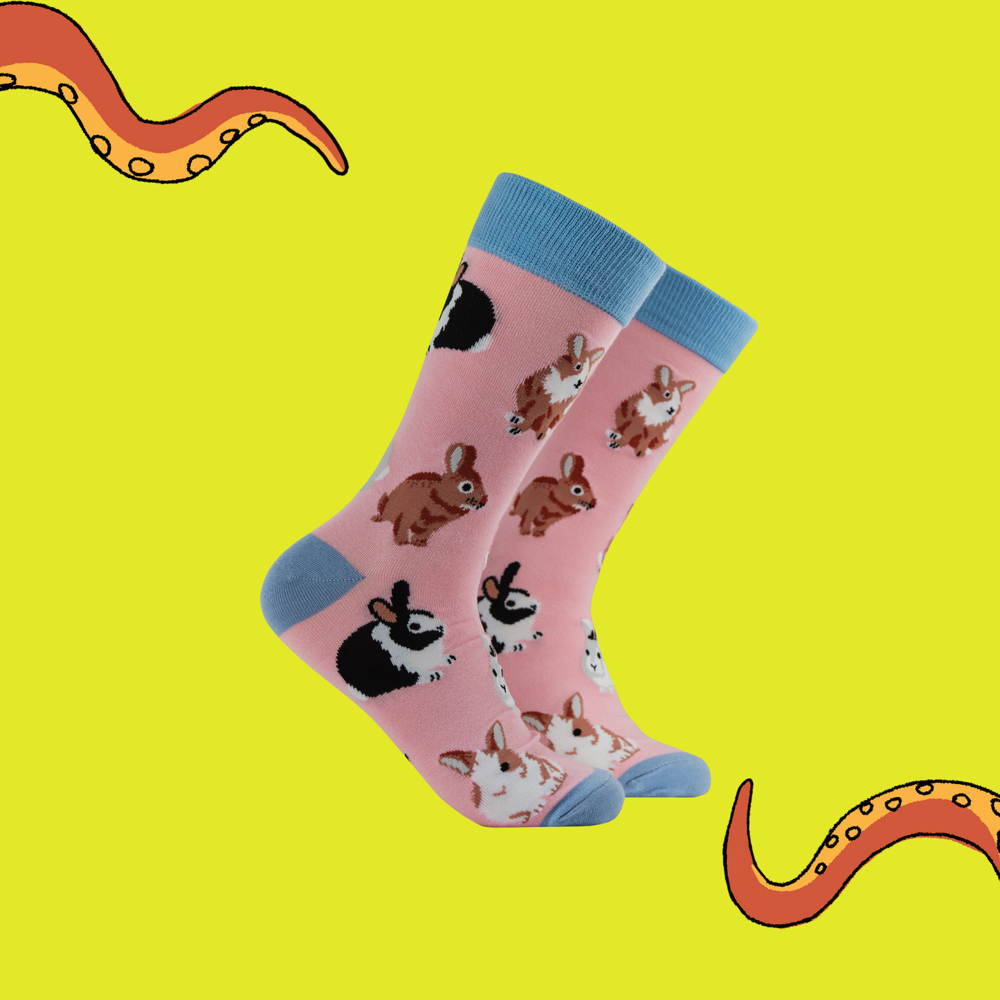 Pink Bunny Bamboo Crew Socks