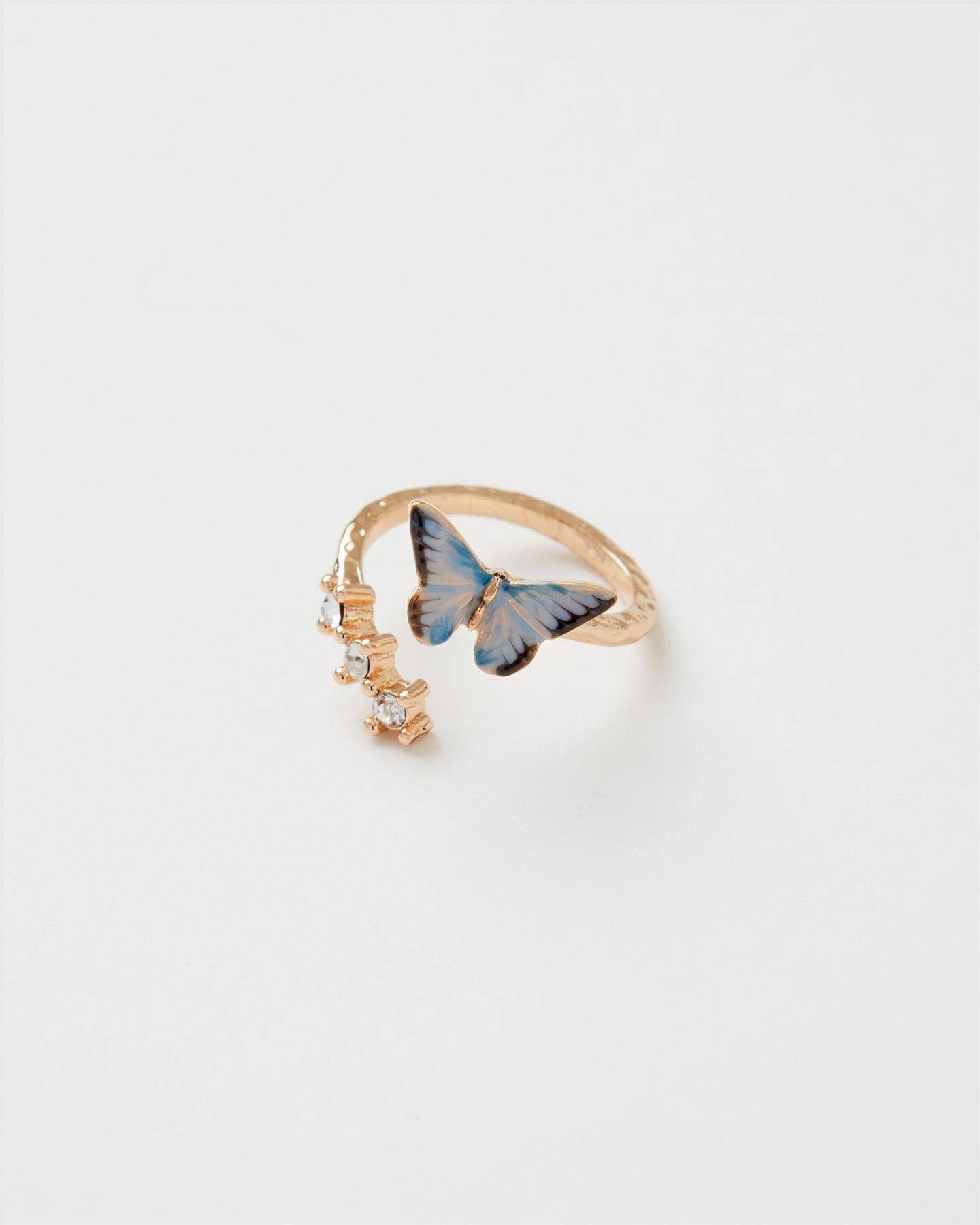 Enamel Blue Butterfly Ring