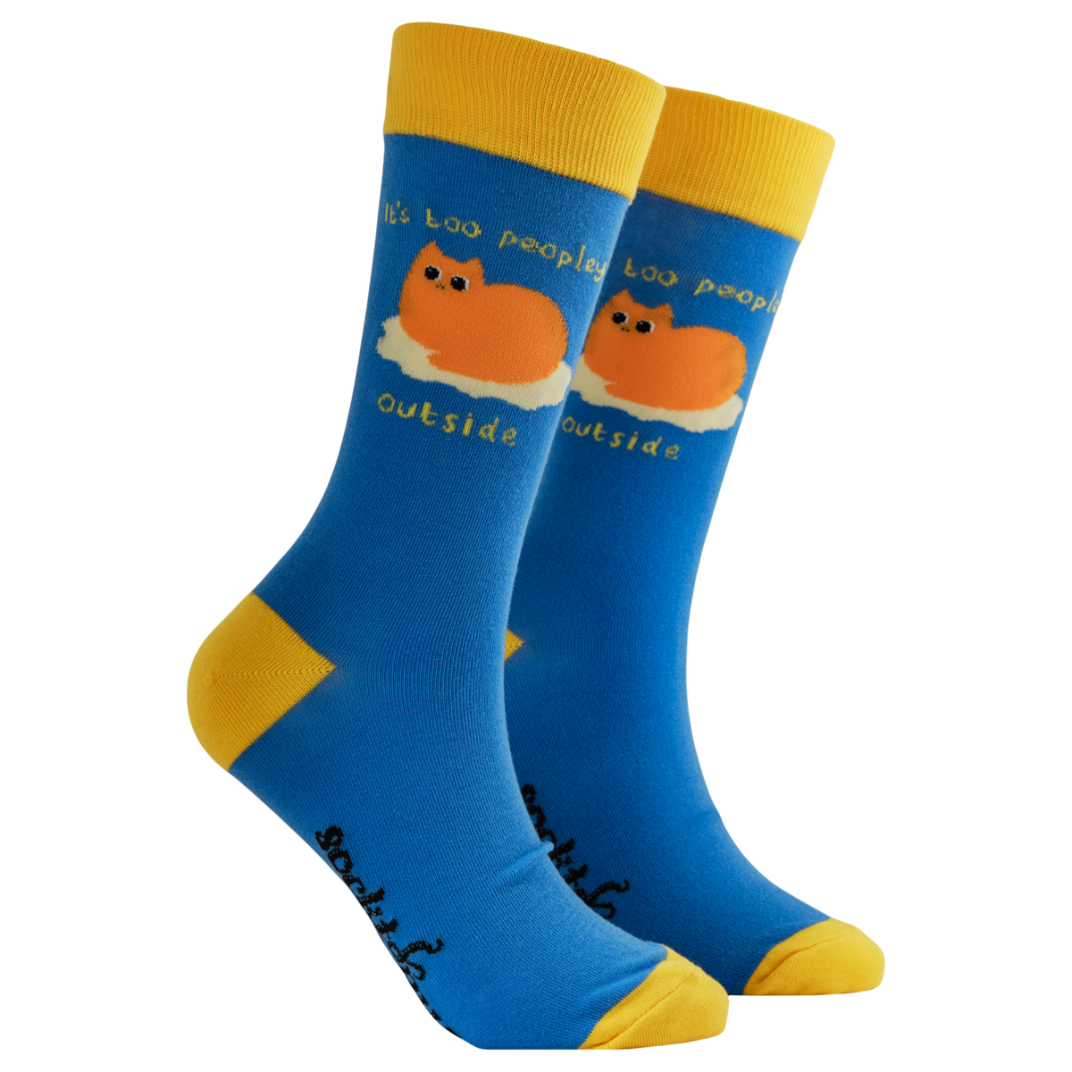 It's Too Peopley Outside Socks in Blue