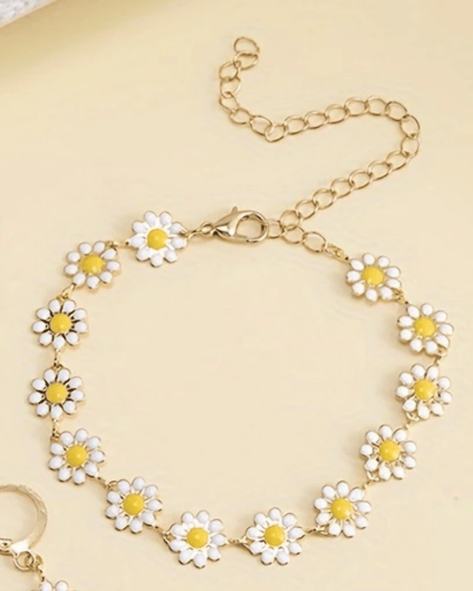 Daisy Chain Bracelet in White - Pink Poodle Boutique - JS6253 - 03