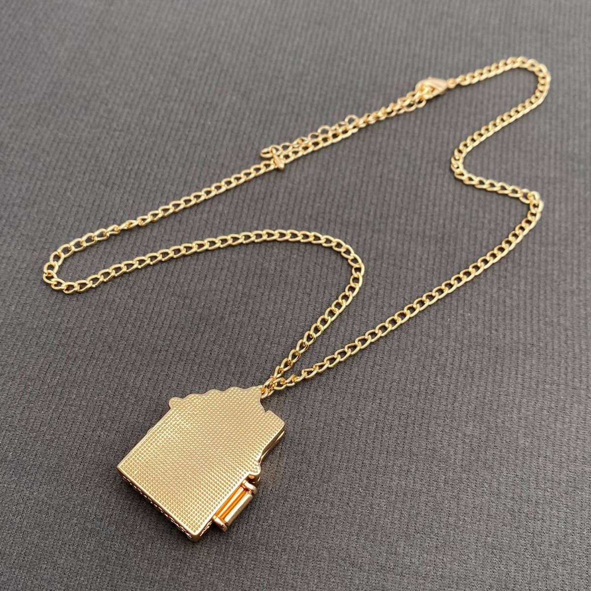 Enamel House Locket Charm Necklace