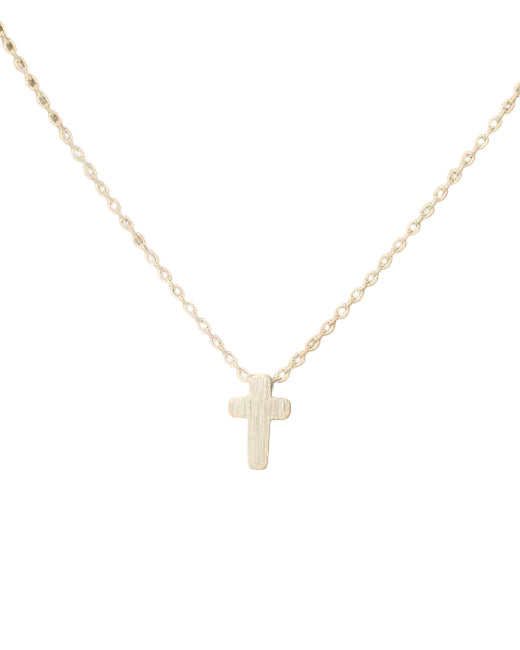 Dainty Mini Cross Pendant Necklace in Gold or Silver