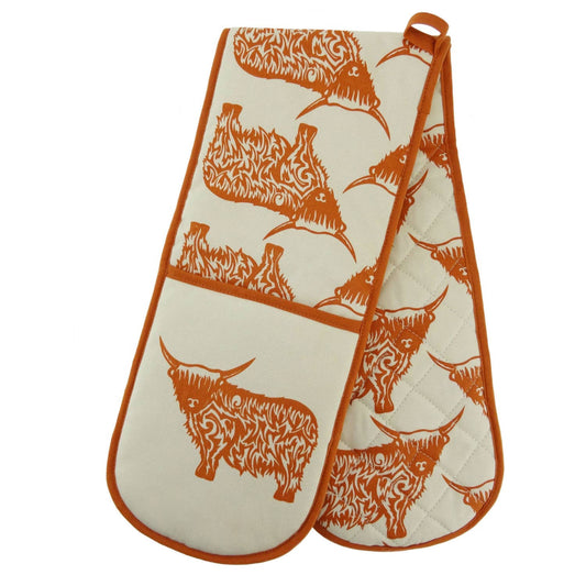 Cow Repeat Double Oven Glove