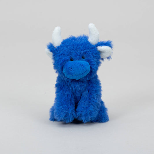 Mini Highland Cow Plush Toy in Dark Blue