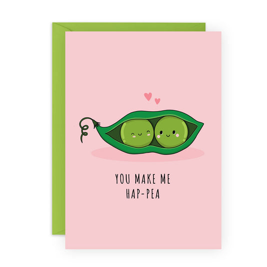 You Make Me Hap-Pea Greeting Card
