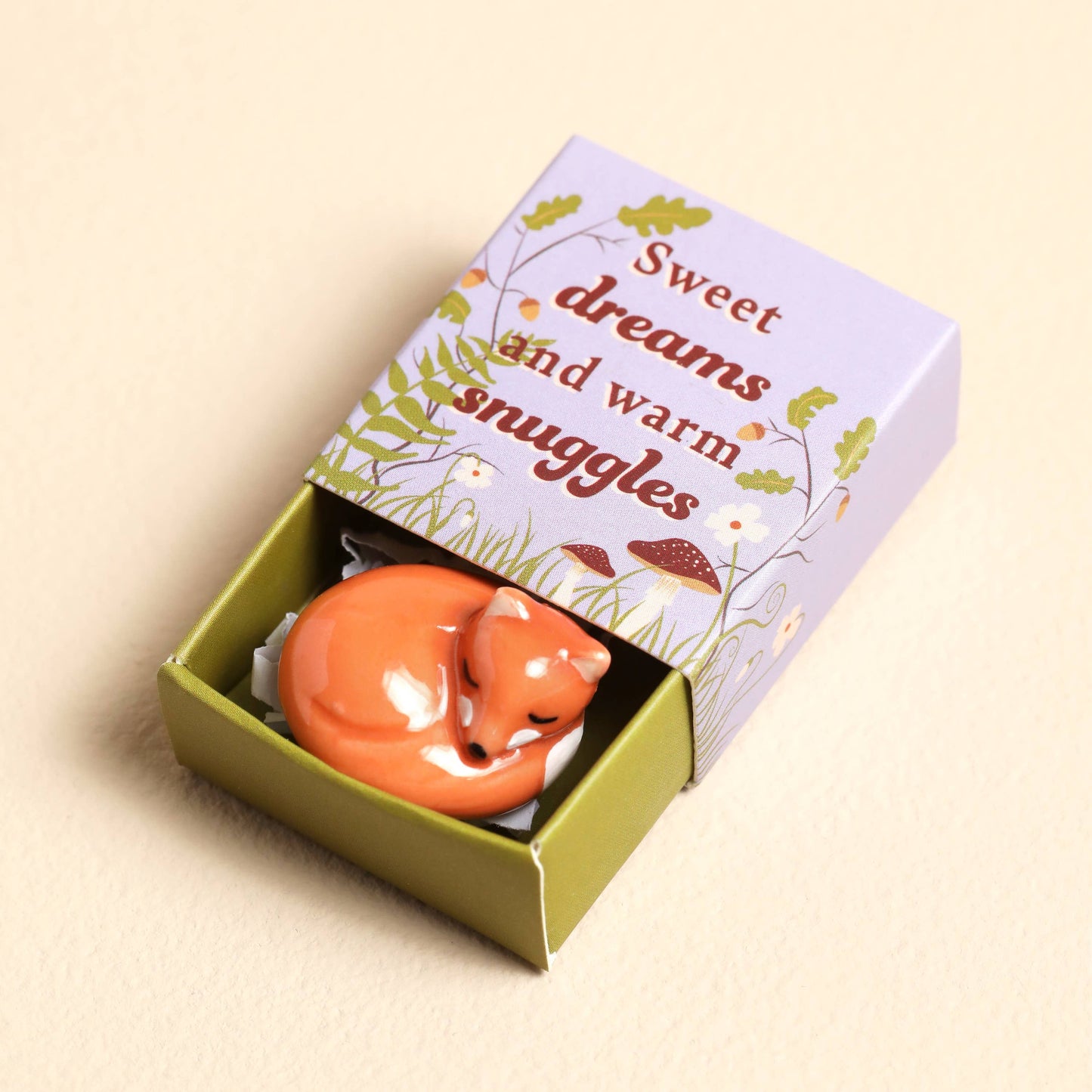 Tiny Matchbox Ceramic Tokens: Fox