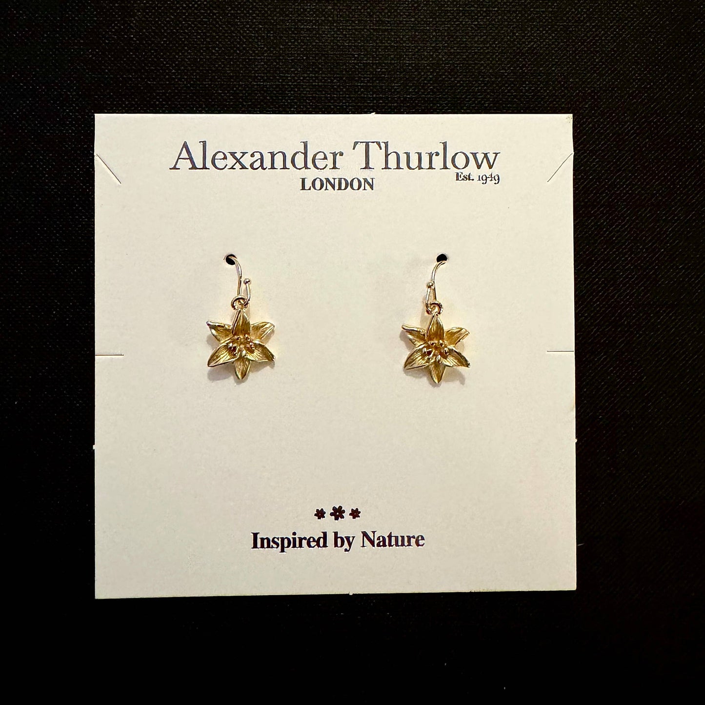 Gold Lily Drop Earring 14k Gold Plated