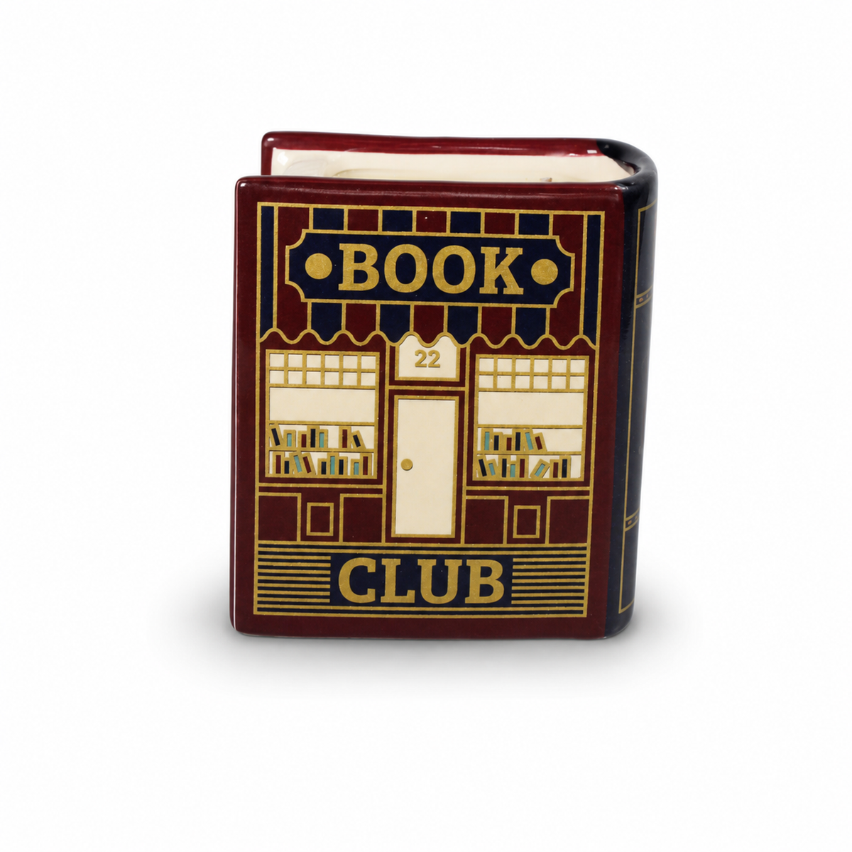 Book Club Book-Shaped Ceramic Candle