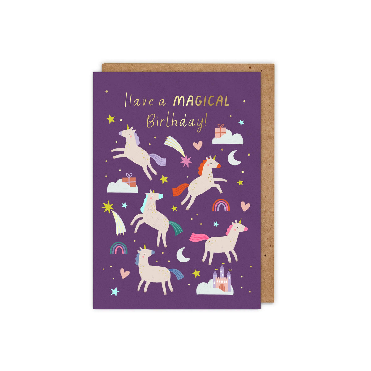 Magical Birthday! Unicorn Gold Foil Birthday Card