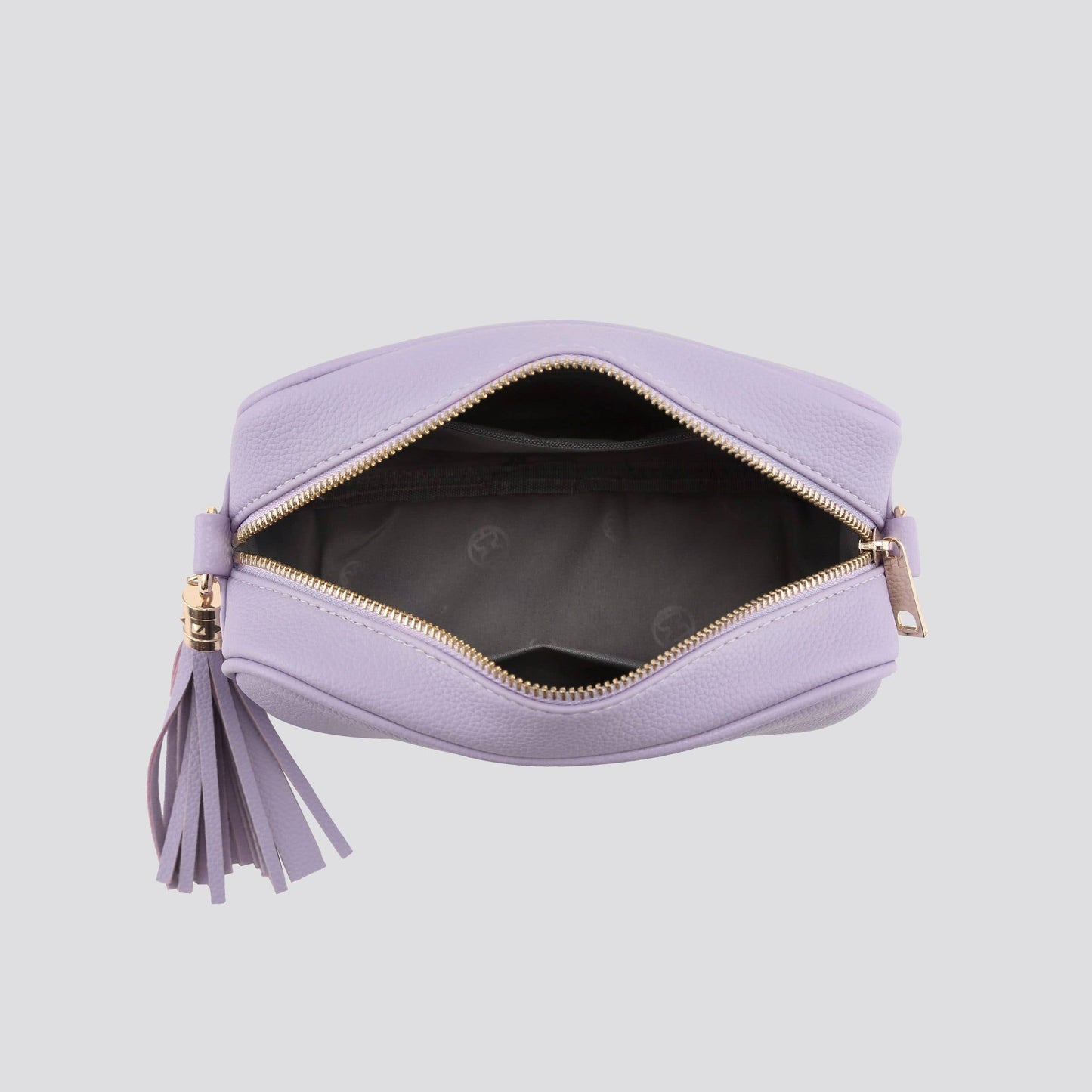 Premium Vegan Leather Camera Crossbody Bag in Lavender