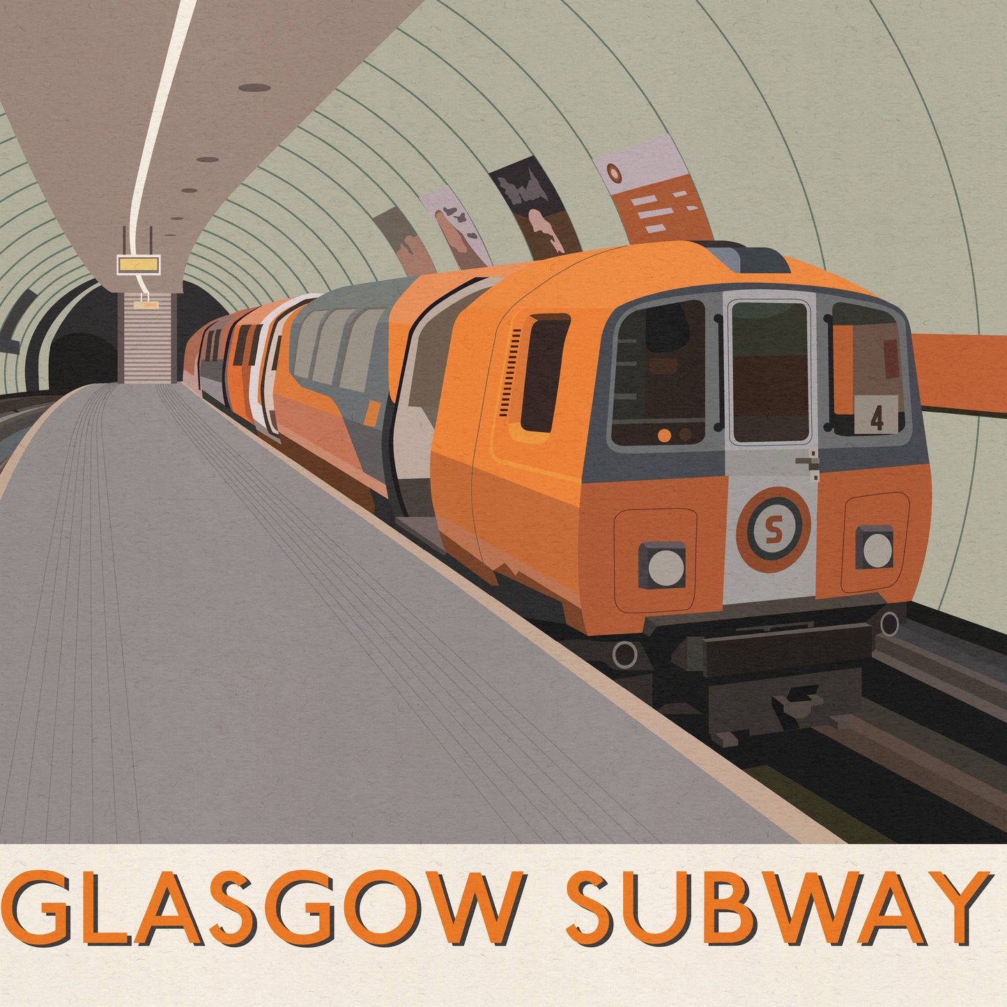 Glasgow Subway Clockwork Orange A4 Print