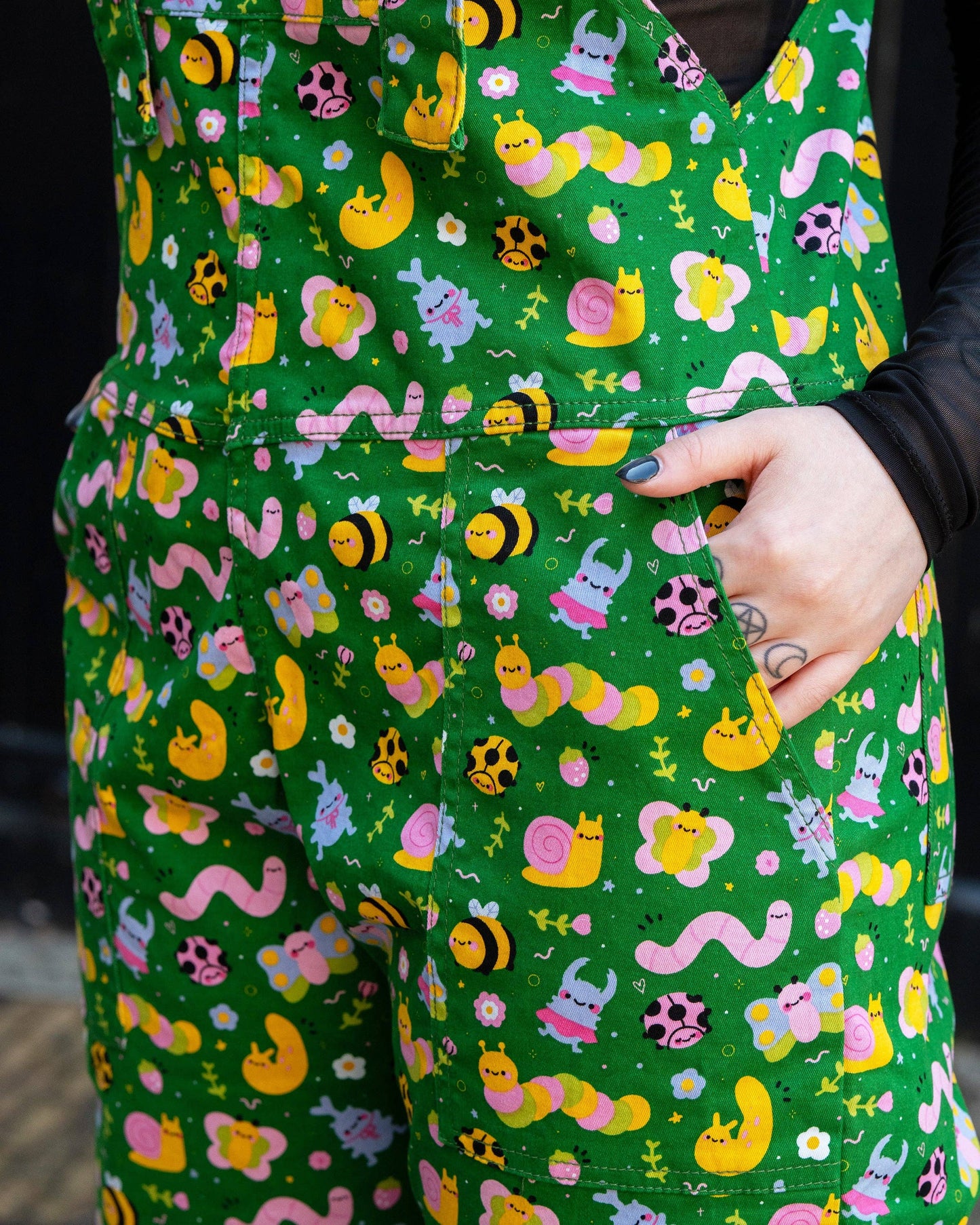 Bugs Stretch Dungarees by Rebel Romance x Dipstick Store