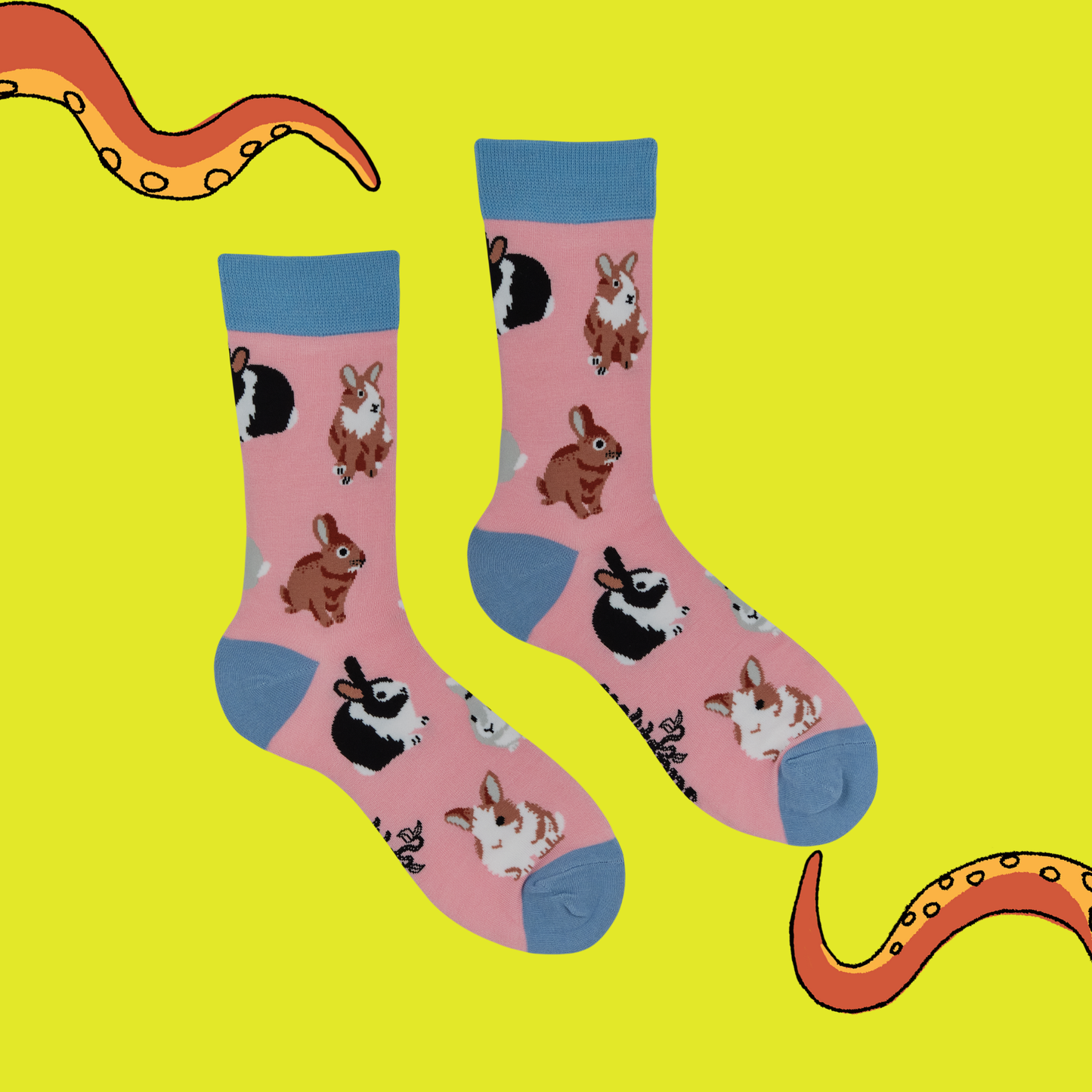 Pink Bunny Bamboo Crew Socks