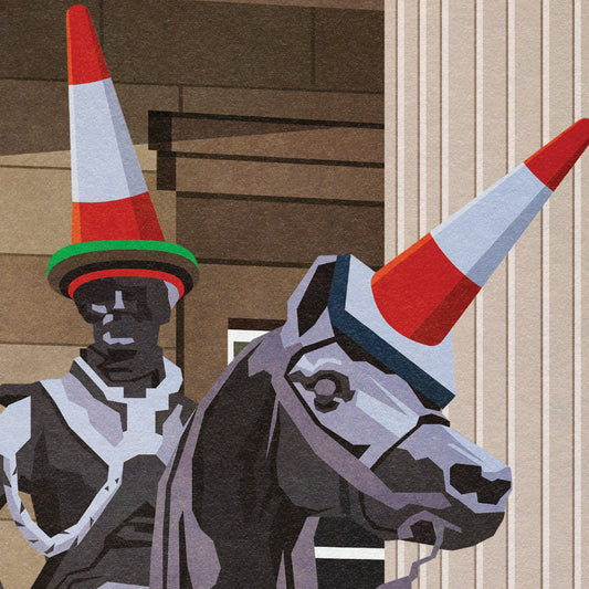 Glasgow Duke of Wellington Statue A4 Print