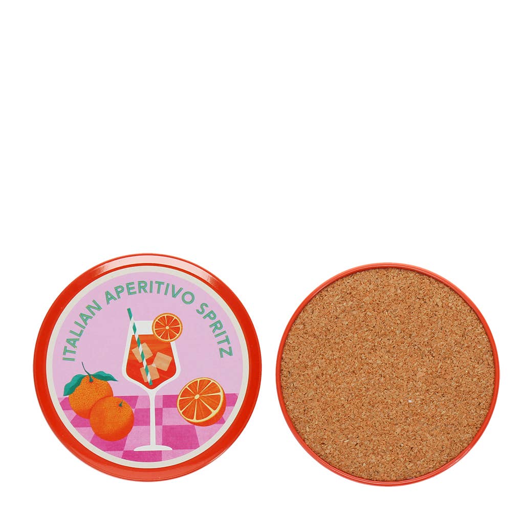 Aperitivo Spritz Metal Coasters Set of 4