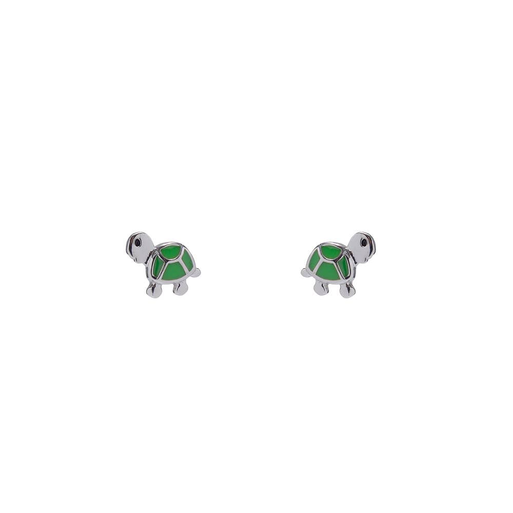 Silver Cute Turtle Stud Earrings