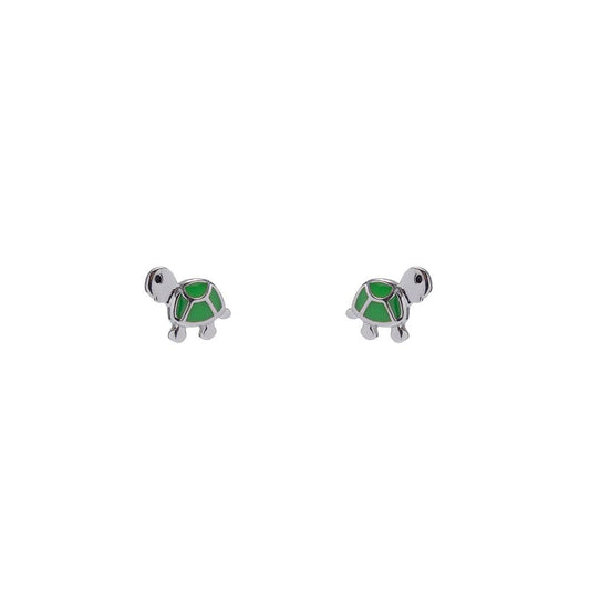 Silver Cute Turtle Stud Earrings