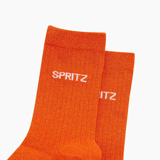 Spritz Combed Cotton Glitter Socks in Orange