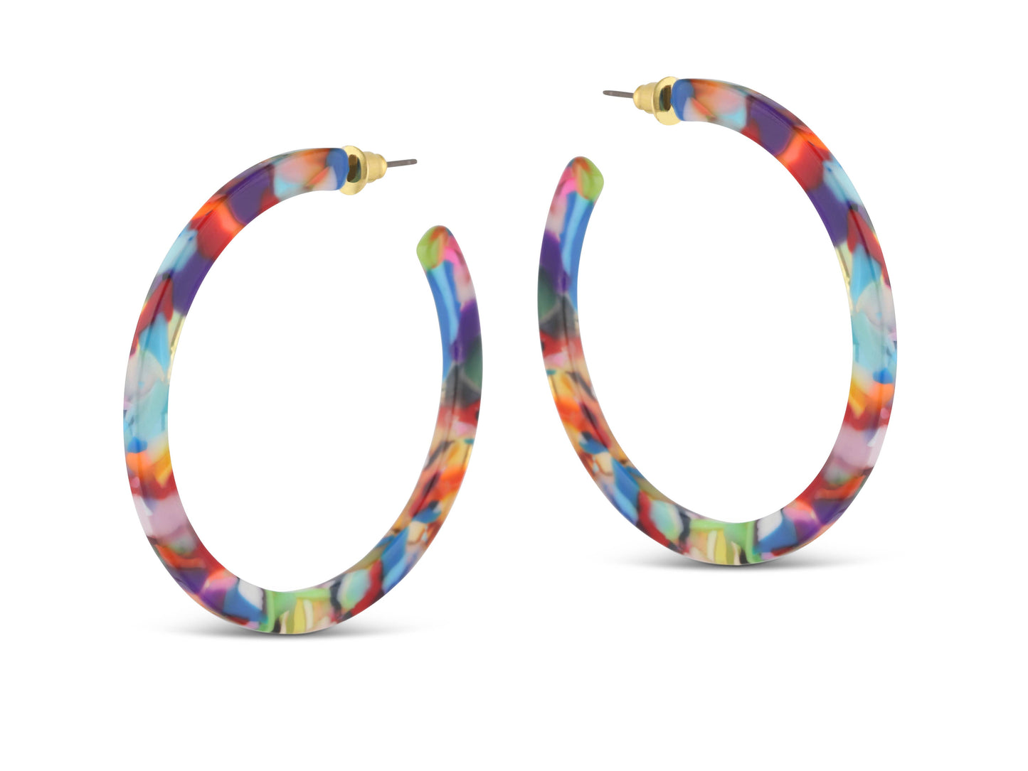 Sophia Hoop Resin Earrings in Red