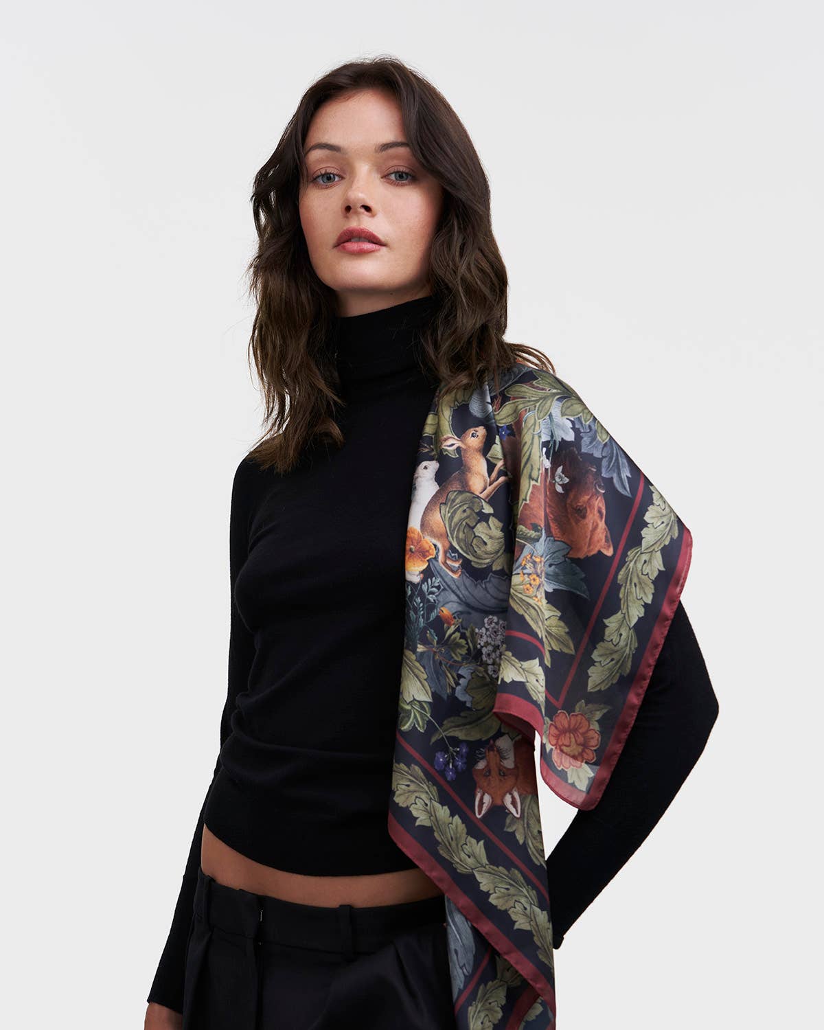 Winter Solstice Tales Green Square Scarf