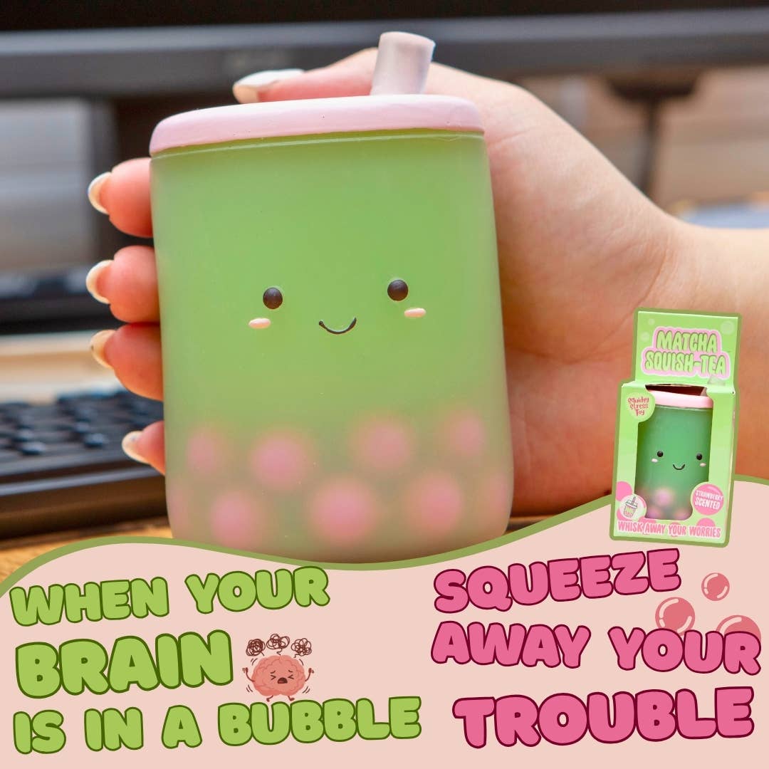 Squishy Matcha Boba Stress Toy