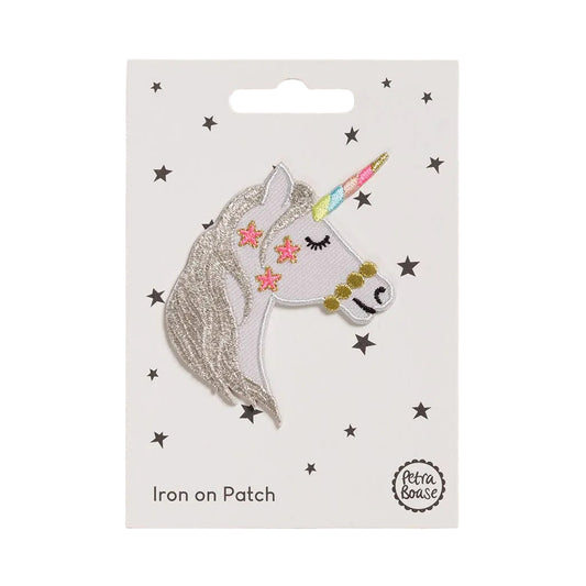 Unicorn Head Iron-On Embroidered Patch