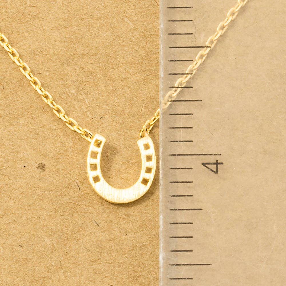 Mini Horseshoe Pendant Necklace in Gold or Silver