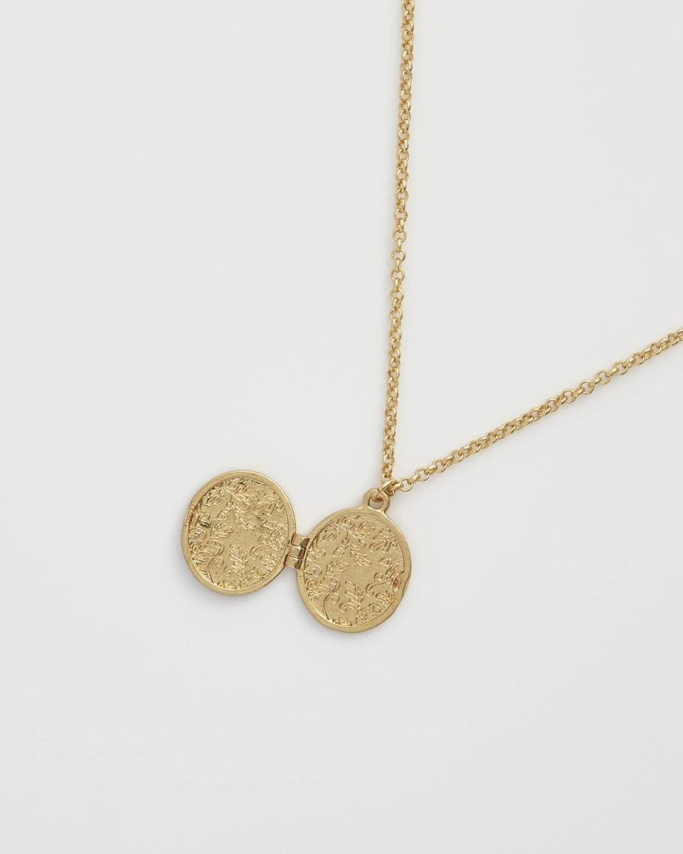 Fox & Acorn Oval Chain Locket Necklace - Pink Poodle Boutique - 
