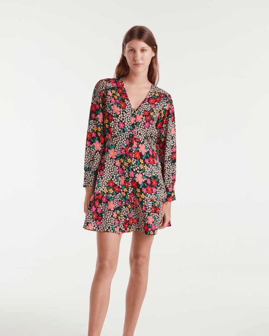 Giardino Seersucker Floral Mini Dress - Pink Poodle Boutique - 53C/41003-S