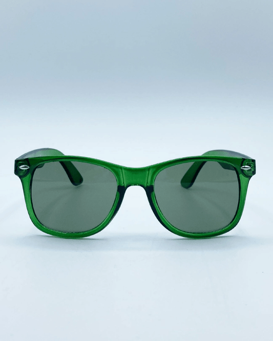 Green Wayfarer Sunglasses with Green Lenses - Pink Poodle Boutique - SG2401817