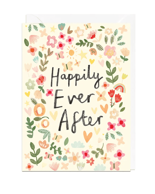 Happily Ever After Floral Greeting Card - Pink Poodle Boutique - 