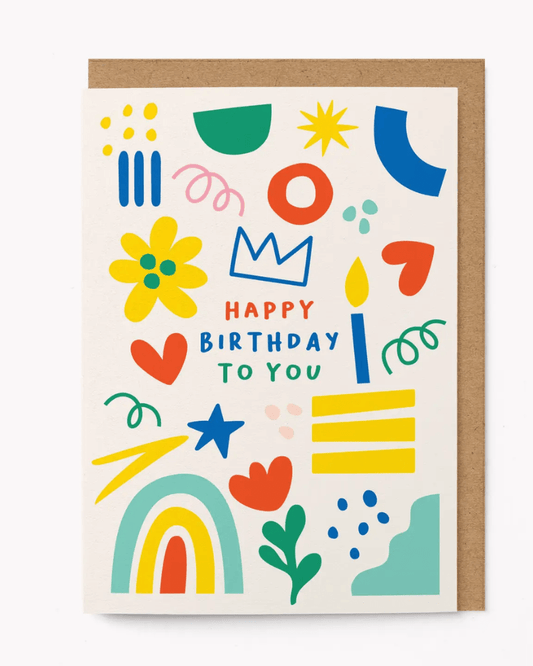 Happy Birthday Doodles Card - Pink Poodle Boutique - HOPE11