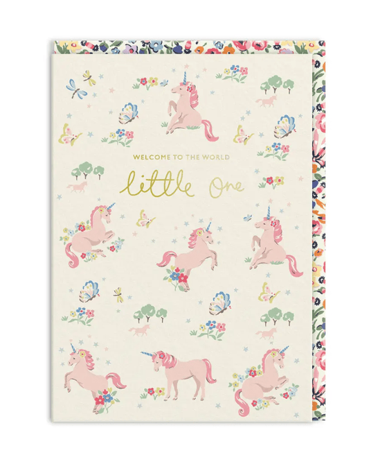 Hello Little One Unicorn Cath Kidston Greeting Card - Pink Poodle Boutique - 