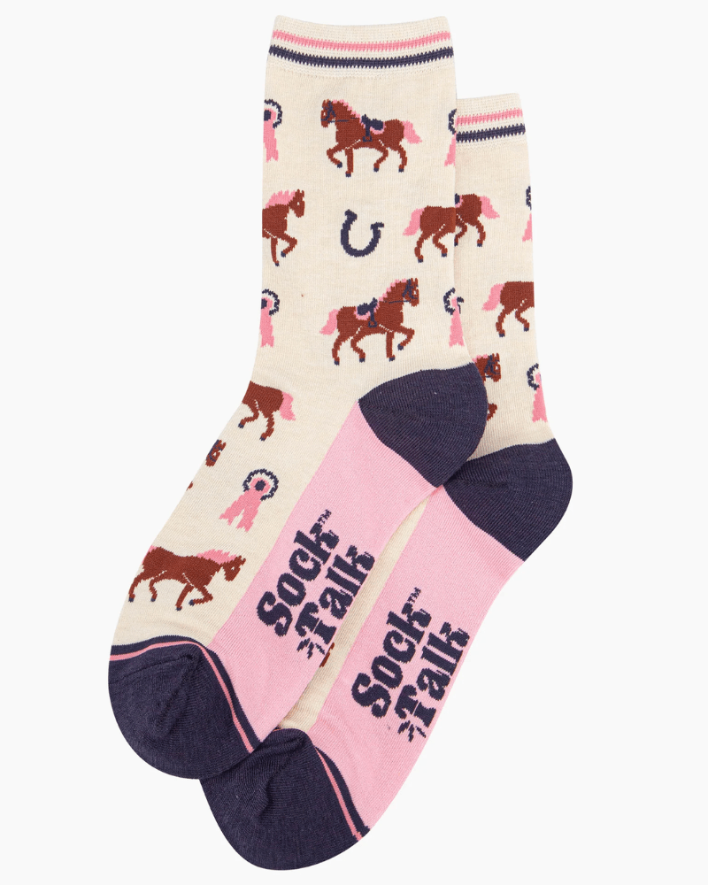 Horse Riding Bamboo Socks - Pink Poodle Boutique - 4525HORSCR