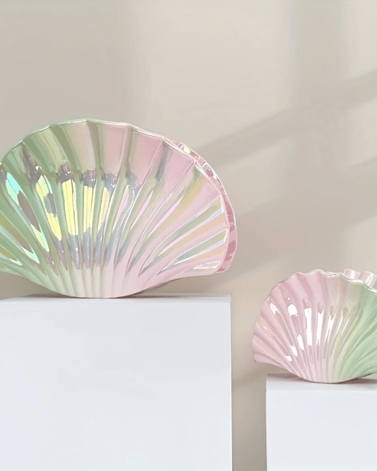 Iridescent Sea Shell Hair Claws in Green - Pink Poodle Boutique - CLAW - SHELL GREEN