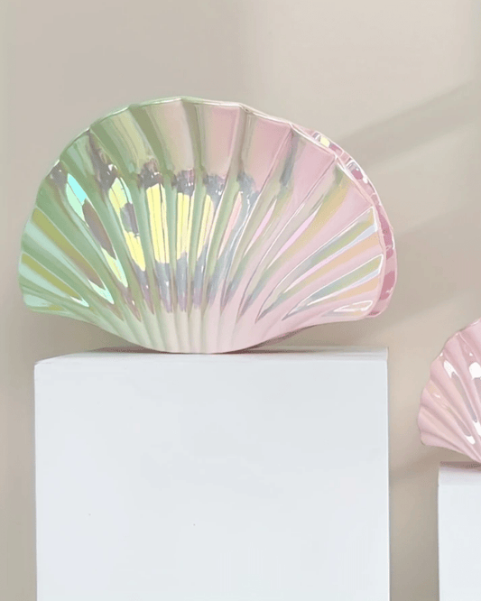 Iridescent Sea Shell Hair Claws in Green - Pink Poodle Boutique - CLAW - SHELL LRG