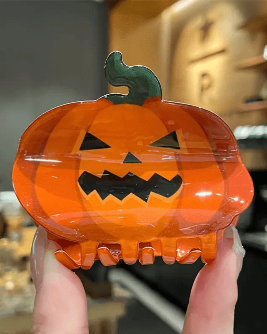 Jack - o' - Lantern Pumpkin Hair Claw - Pink Poodle Boutique - CLAW - PUMPKIN