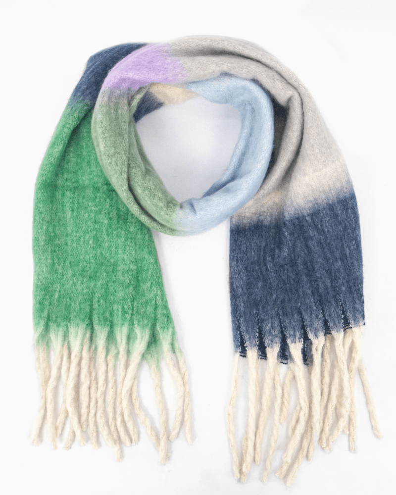 Joey Green & Blue Block Heavyweight Scarf - Pink Poodle Boutique - 1470GRBL