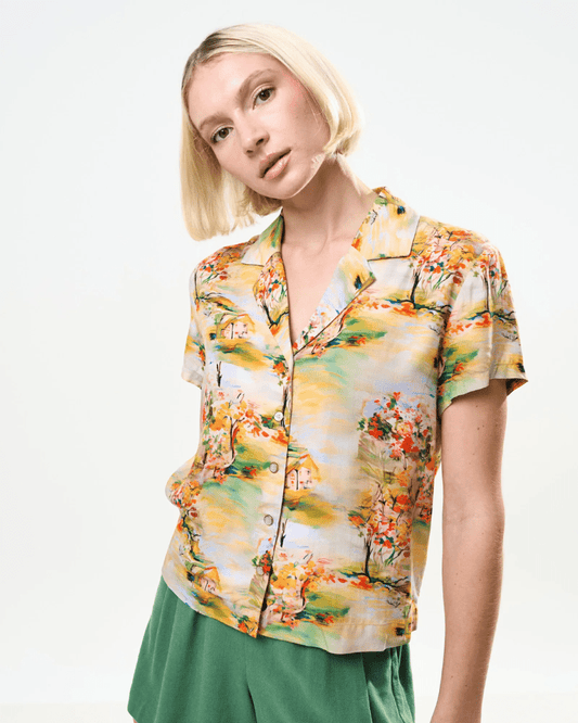 Marika Oriental Landscape Resort Shirt by Louche London - Pink Poodle Boutique - MARIKA - ORIENTALLANDSCAPE - 8