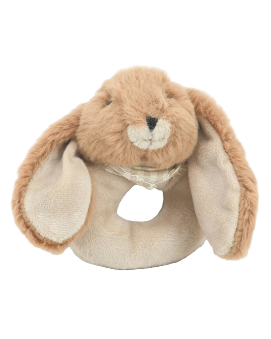 Bunny Baby Rattle Premium Plush Toy in Brown