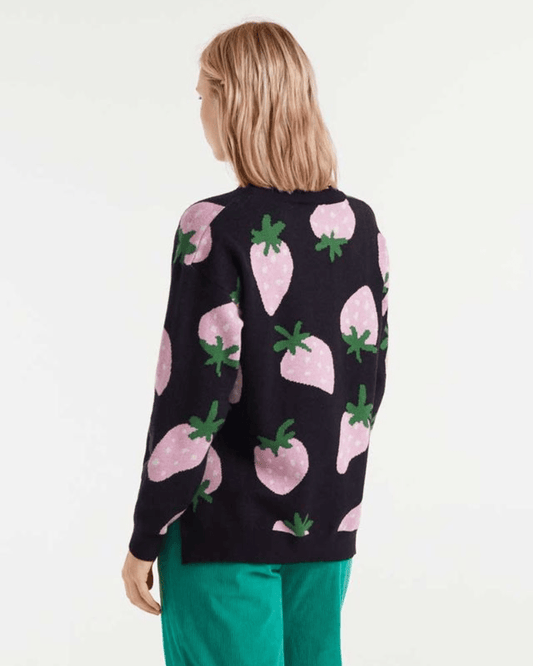 Morango Strawberry Print Jacquard Jumper - Pink Poodle Boutique - 53C/10240-S