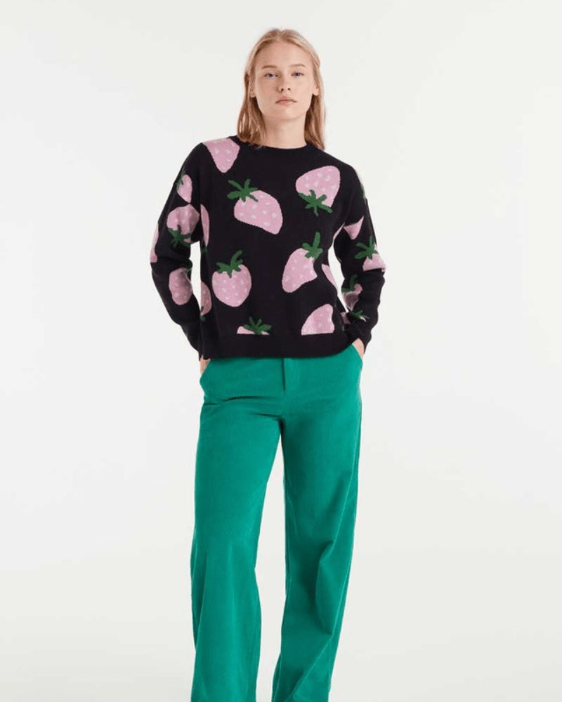 Morango Strawberry Print Jacquard Jumper - Pink Poodle Boutique - 53C/10240-S