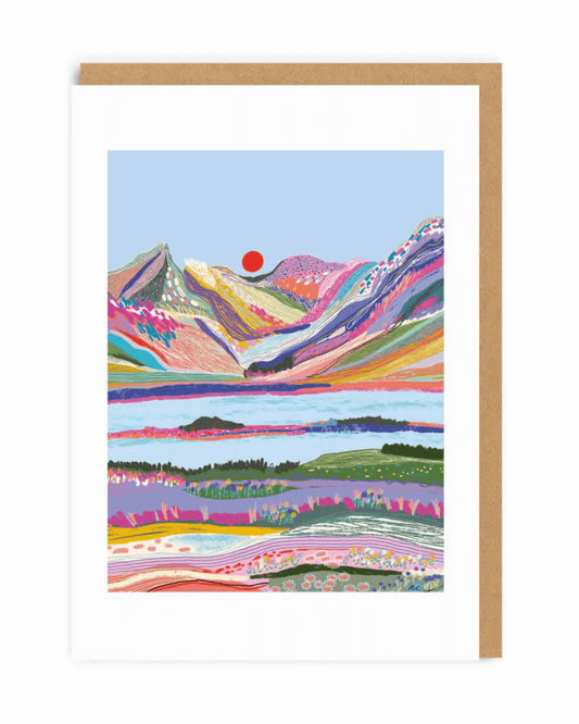 Mountain Sunset Greeting Card - Pink Poodle Boutique - 