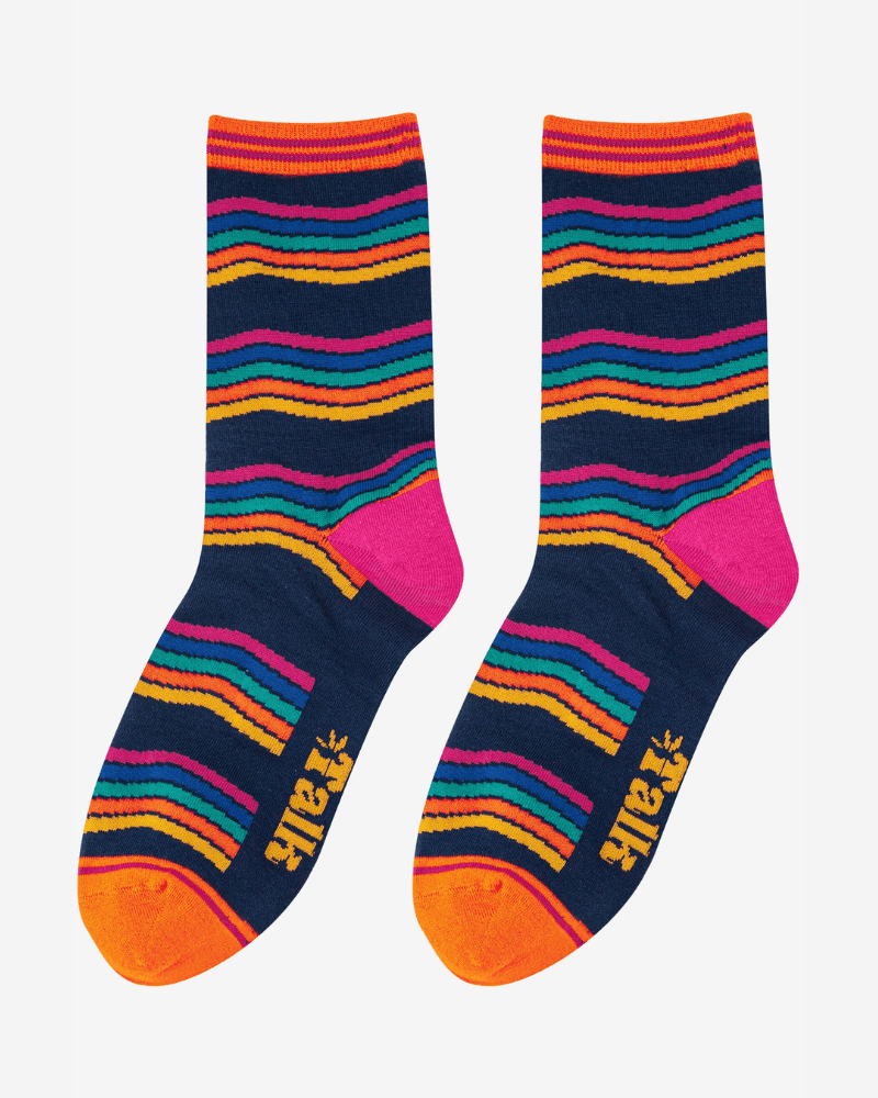 Navy Stripe Bamboo Socks - Pink Poodle Boutique - 4484RASTNB