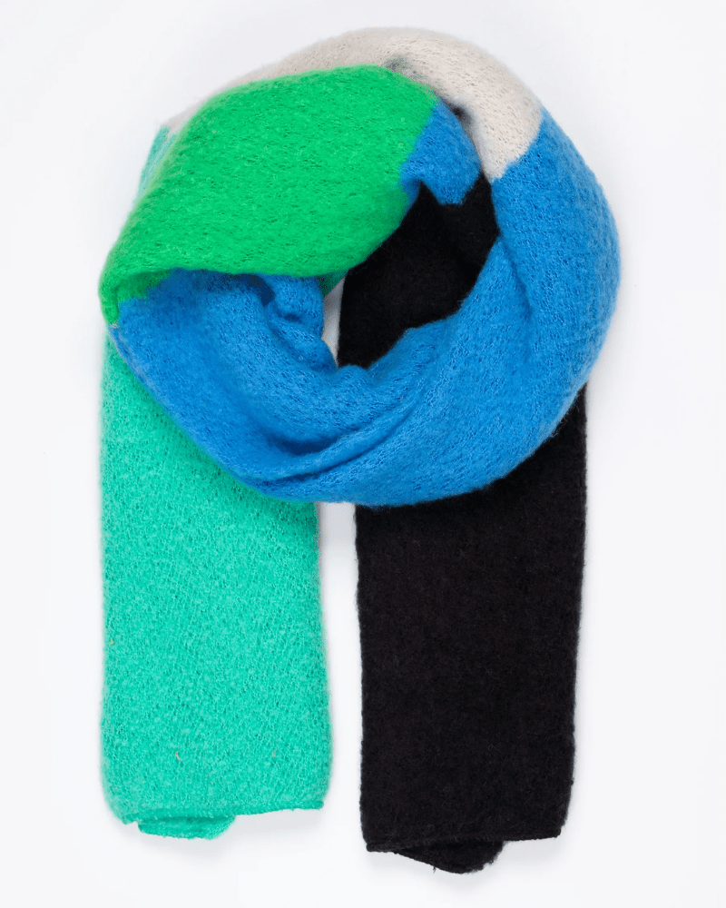 Nellie Green & Blue Block Heavyweight Scarf - Pink Poodle Boutique - 1485BLGR