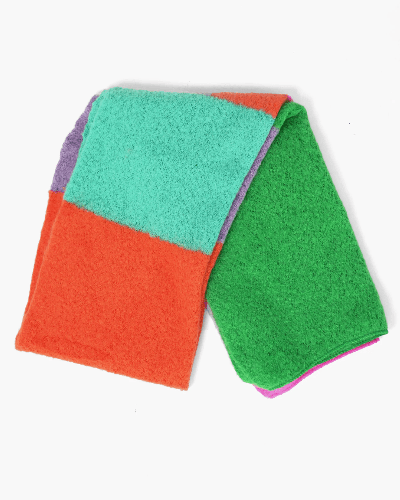 Nellie Orange & Green Block Heavyweight Scarf - Pink Poodle Boutique - 1485OGR