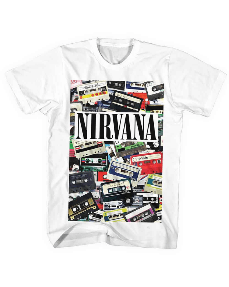 Nirvana Cassettes Unisex T-Shirt - Pink Poodle Boutique - NIRVTS10MW - S