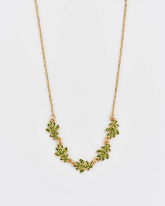 Oak Leaf Gold Choker Necklace - Pink Poodle Boutique - 