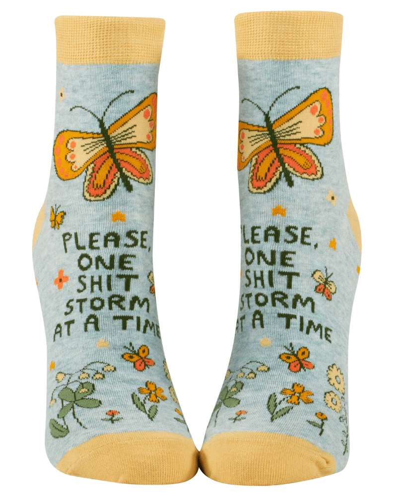 One Shit Storm at a Time Ankle Socks - Pink Poodle Boutique - SW683
